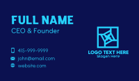Blue Tech Box Business Card Design