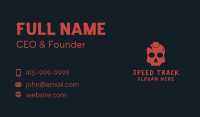 Red Grunge Skull Business Card