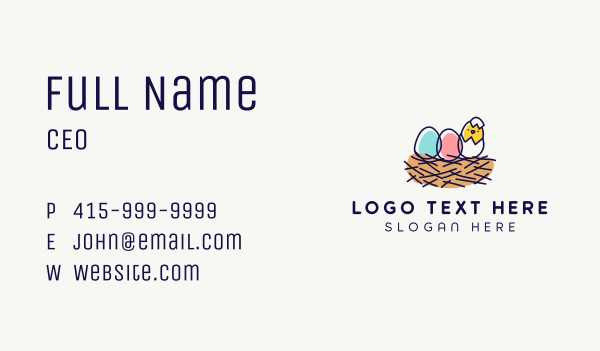 Cute Chick Egg  Business Card Design