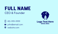 Blue Space Rocket Business Card