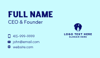 Blue Space Rocket Business Card