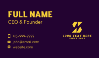 Yellow Electric Letter N Business Card Design