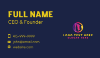 Technology Play Letter M Business Card Design