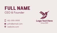 Red Hummingbird Business Card Design