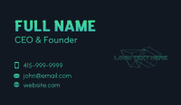 Green Geometric Tech Wordmark Business Card