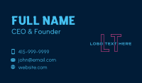 Neon Tech Letter Business Card