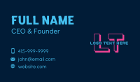 Neon Tech Letter Business Card