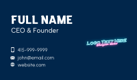 Tilted Neon Wordmark Business Card