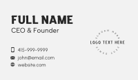 Classic Circle Black Wordmark Business Card Design