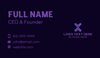 Purple Twist Gaming Letter X Business Card