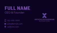 Purple Twist Gaming Letter X Business Card Image Preview