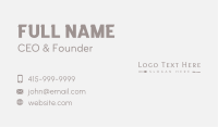 Minimalist Restaurant Wordmark Business Card