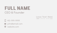 Minimalist Restaurant Wordmark Business Card Design