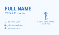 Blue Seahorse Scribble Business Card Design