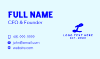 Blue Cursive Letter L Business Card Design