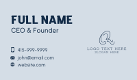 Creative Script Letter Q Business Card