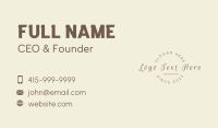 Script Brand Wordmark Business Card