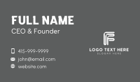 Fintech Enterprise Letter F Business Card