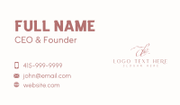 Floral Calligraphy Letter D Business Card
