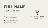 Paralegal Notary Letter Y Business Card