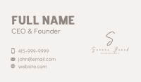 Cursive Elegant Clean Lettermark Business Card
