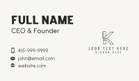 Industrial Construction Letter K Business Card