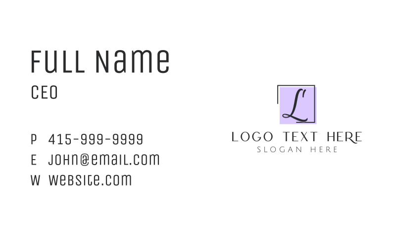 Luxury Business Card example 1
