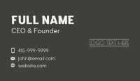 Startup Apparel Wordmark Business Card