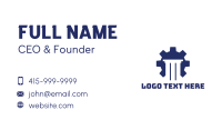 Blue Cog Pillar Business Card Design