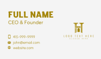 Gold Pillar Architecture Letter H Business Card