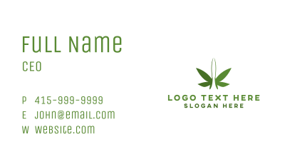 Green Butterfly Cannabis Business Card