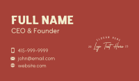 Script Business Wordmark Business Card