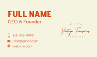 Vintage Handwritten Wordmark Business Card Image Preview