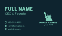 Green Statue of Liberty Business Card