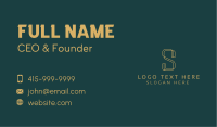 Gold Corporate Letter S Business Card