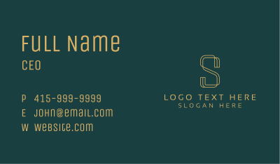 Gold Corporate Letter S Business Card