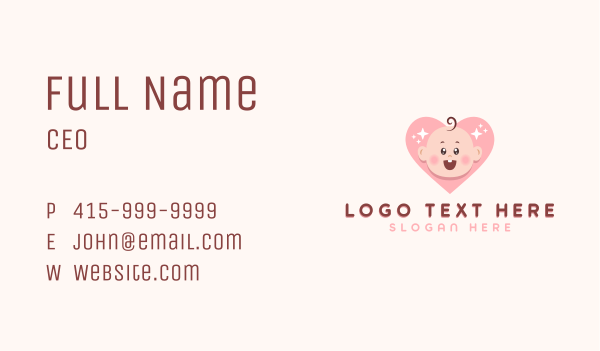 Cute Baby Heart Business Card Design Image Preview