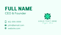 Green Gradient Leaves Cross Business Card