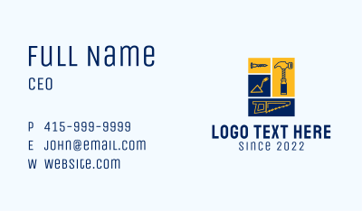 Carpentry Builder Tools  Business Card Image Preview