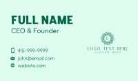 Elegant Leaf Wreath Lettermark Business Card