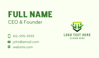 Green Geometric Shield  Business Card Design