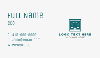Justice Scale Court Business Card