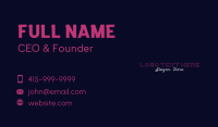 Neon Retro Wordmark Business Card