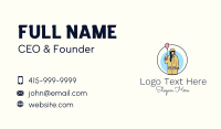 Balloon Raincoat Woman  Business Card Design