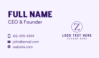 Violet Letter Z Business Card