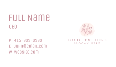Tailoring Floral Scissors Business Card