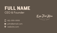 Classic Bistro Wordmark Business Card