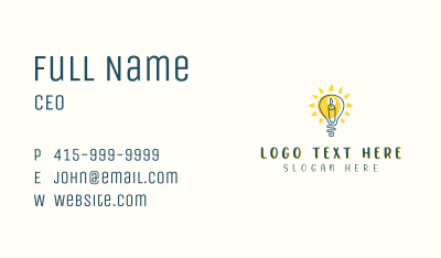 Candle Light Bulb Business Card Image Preview