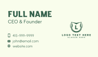 Natural Farming Shield Lettermark Business Card Design