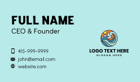 Beach Vacation Wave Business Card Design